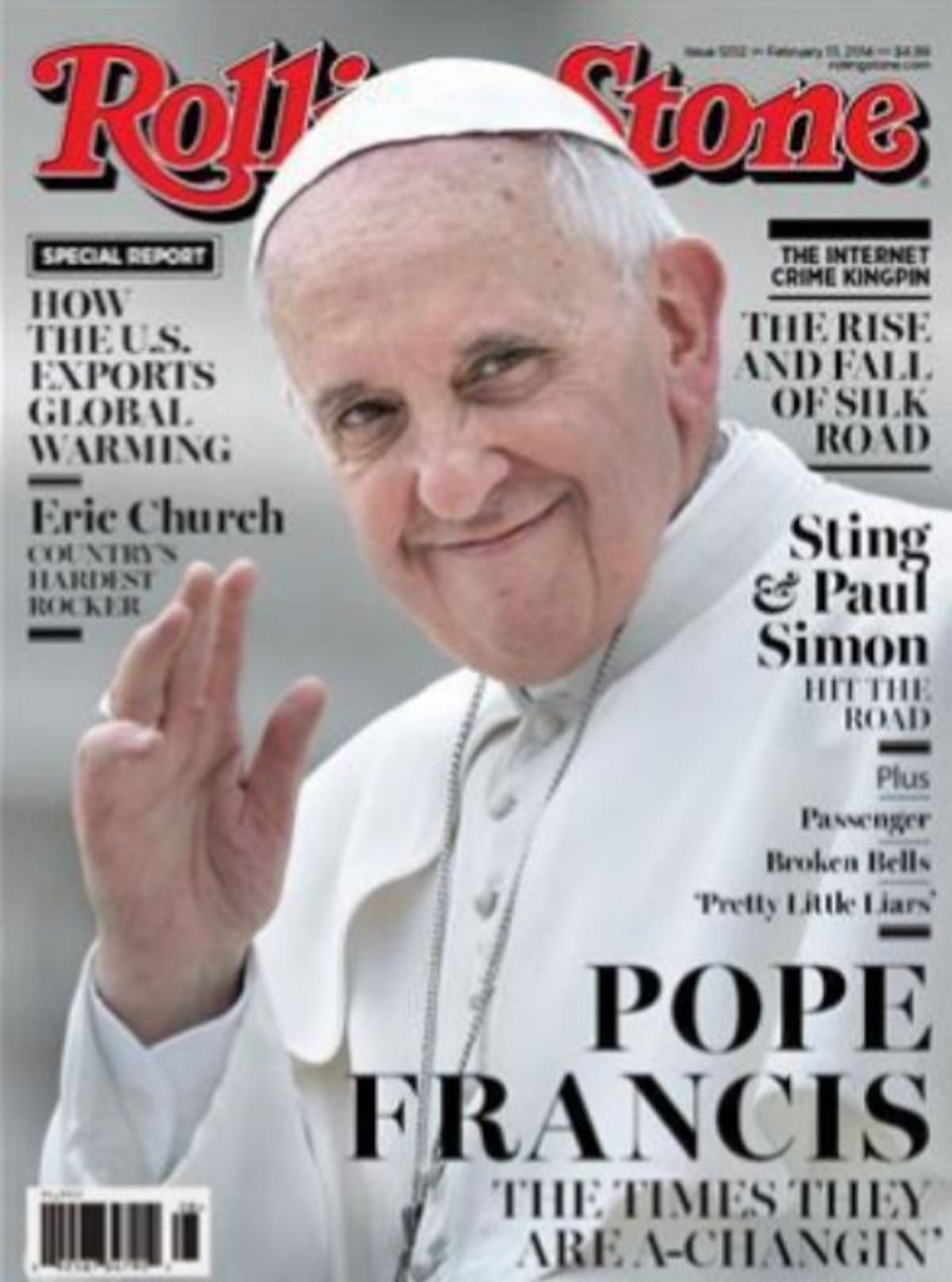 Portada de Rolling Stone donde apareció el Papa Francisco.