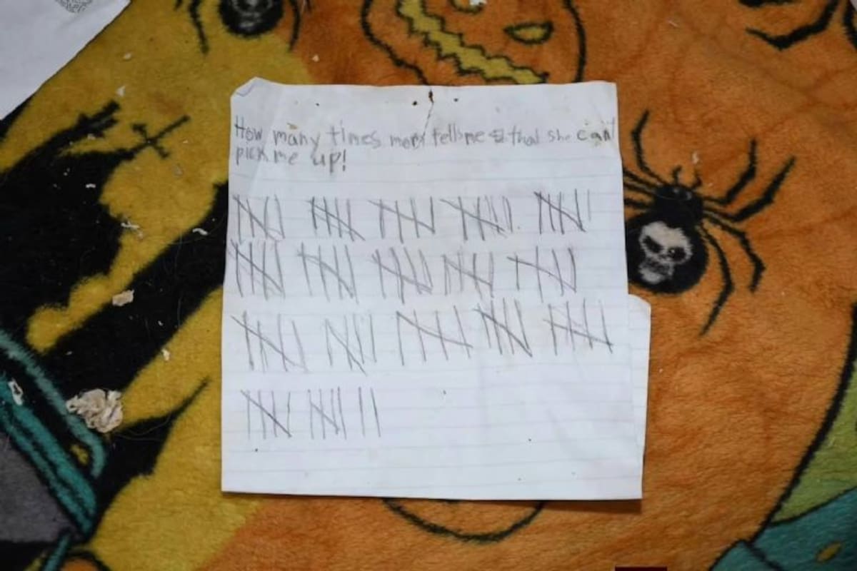 Una carta con 87 marcas reveló el abandono de una adolescente de 14 años en Alabama. Foto: Heraldo de México