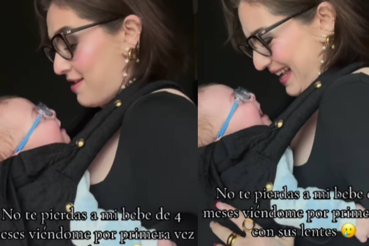 “¿Qué se siente ver a mamá?”: Bebé de 4 meses usa lentes por primera vez y su reacción enternece a todos