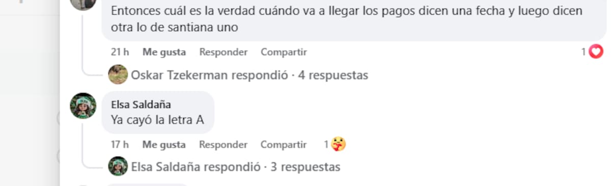 A través de las redes sociales, algunos beneficiarios afirmaron que quienes tienen un apellido que inicia con la letra "A", ya comenzaron a recibir los pagos de la Pensión del Bienestar. | Foto: Captura de pantalla