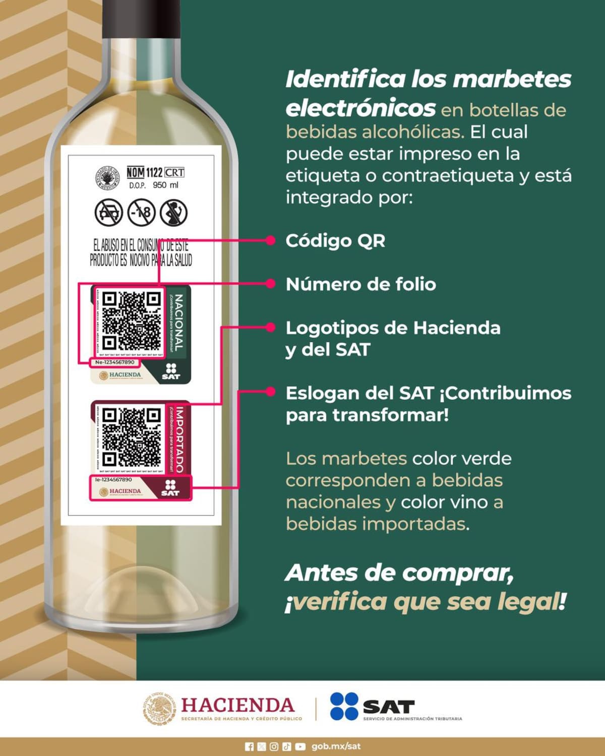Evita alcohol adulterado en México con estos consejos del SAT.