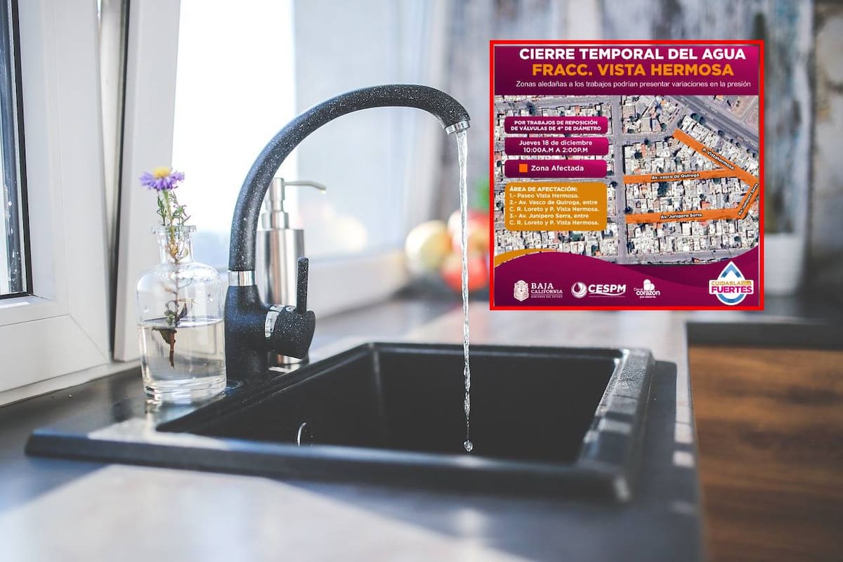 CESPM anuncia que habrá cierre temporal de agua potable en esta colonia y cierre de vialidad