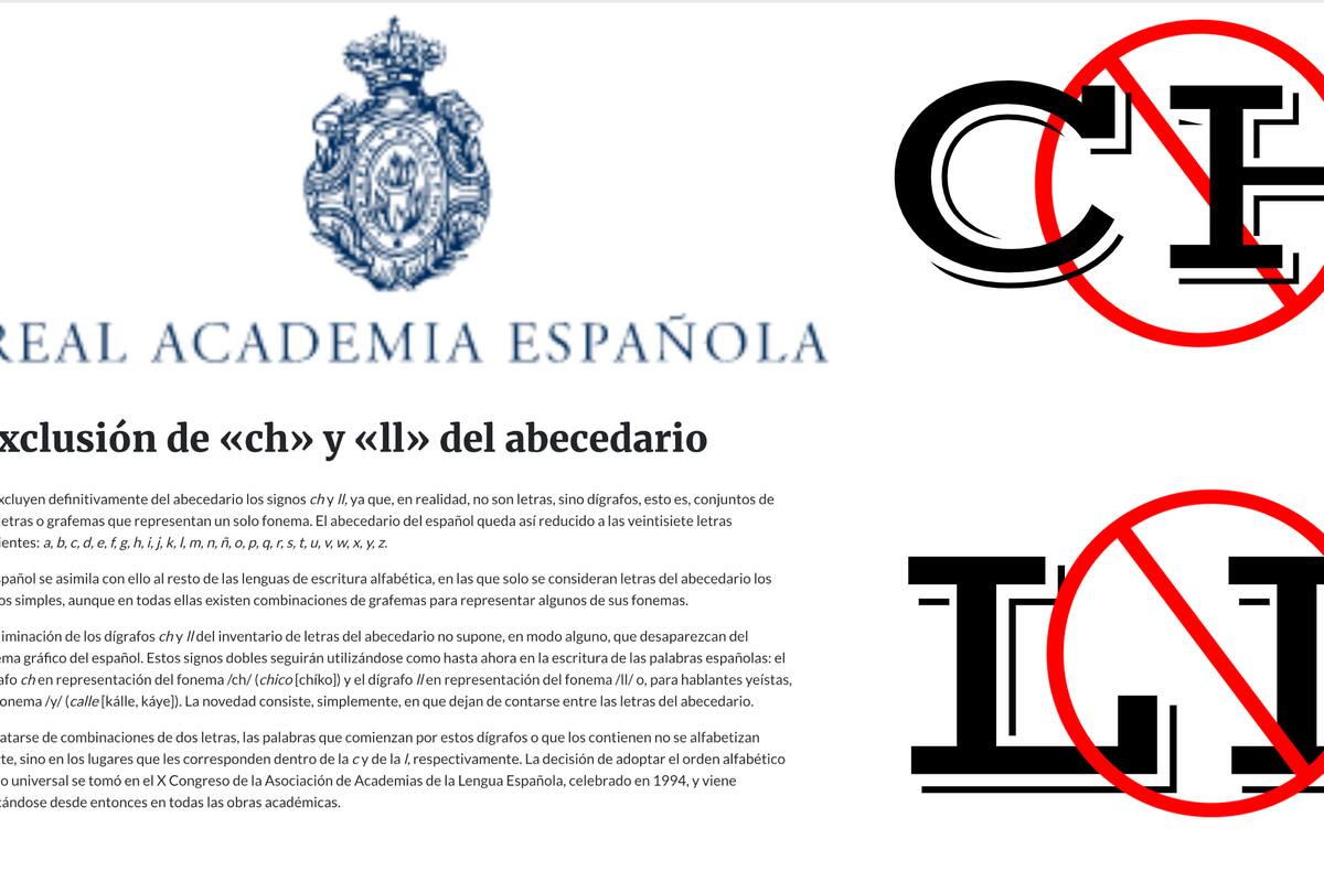 RAE elimina la “ch” y la “ll” del abecedario