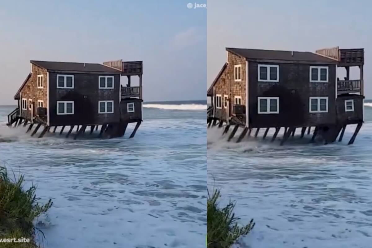 Casa en Carolina del Norte es arrastrada por las olas: El impactante video se vuelve viral en redes sociales