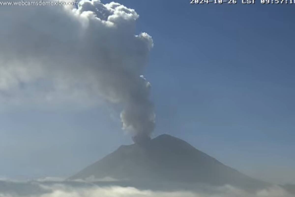 Activo volcán Popocatépetl: Al menos 22 exhalaciones en las últimas horas