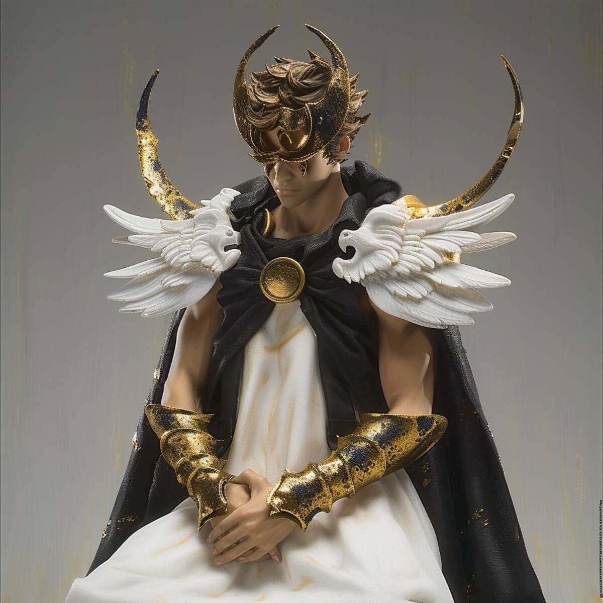 Musculatura media y imponente: Hypnos cobra vida con un equilibrio perfecto, reflejando su poder sin exagerar sus rasgos.