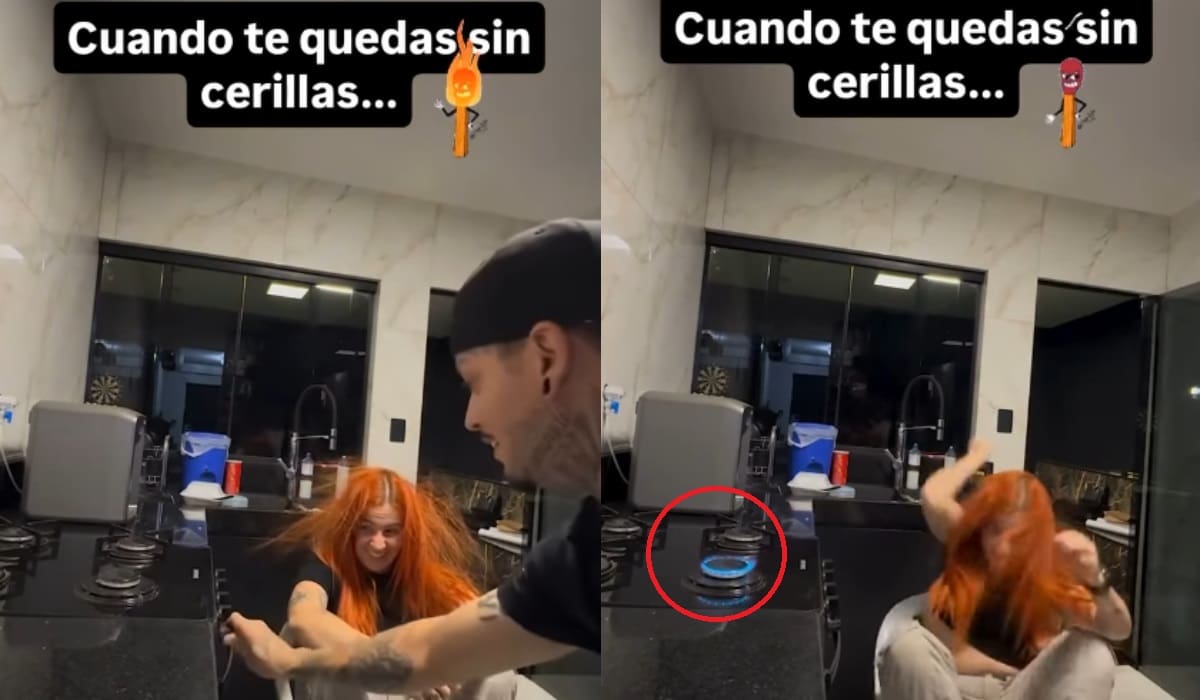 Hombre usa el cabello de su pareja para encender la estufa y causa revuelo
