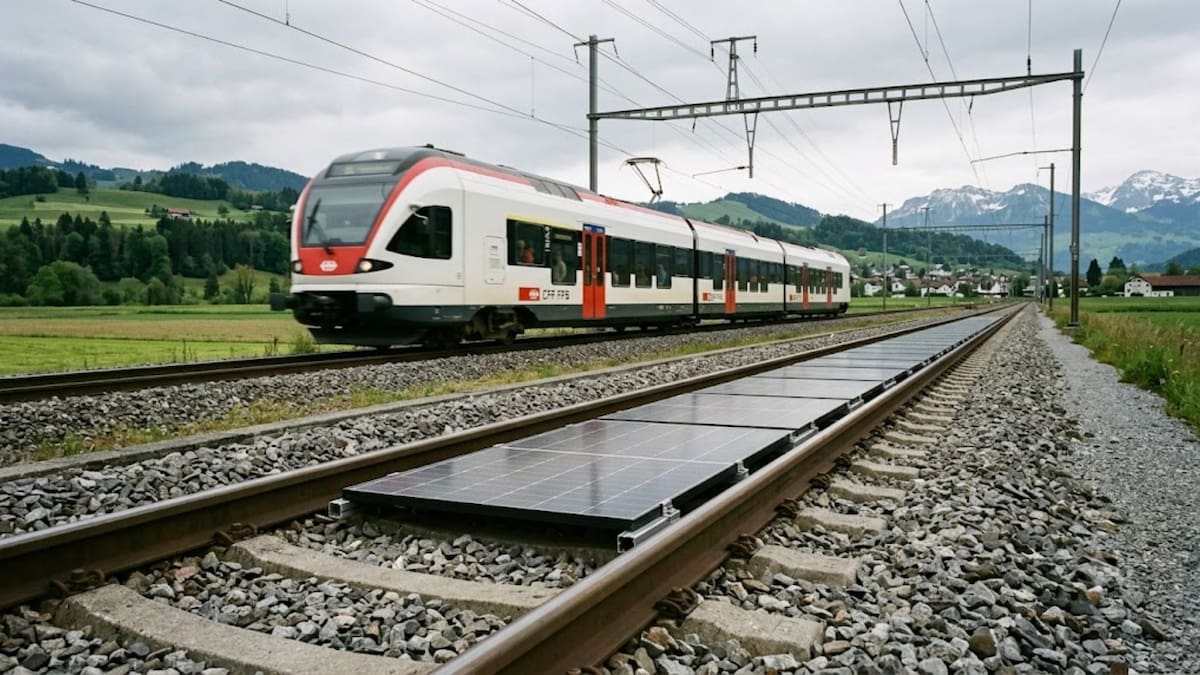 Más de 11 mil trenes pasaron sobre paneles solares instalados en vías de Suiza sin fallas tras un año de prueba que ya atrae a otros países