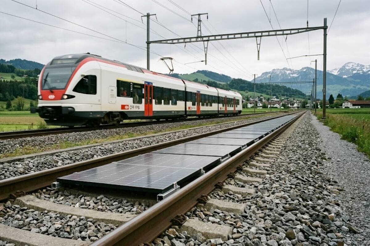 Más de 11 mil trenes pasaron sobre paneles solares instalados en vías de Suiza sin fallas tras un año de prueba que ya atrae a otros países