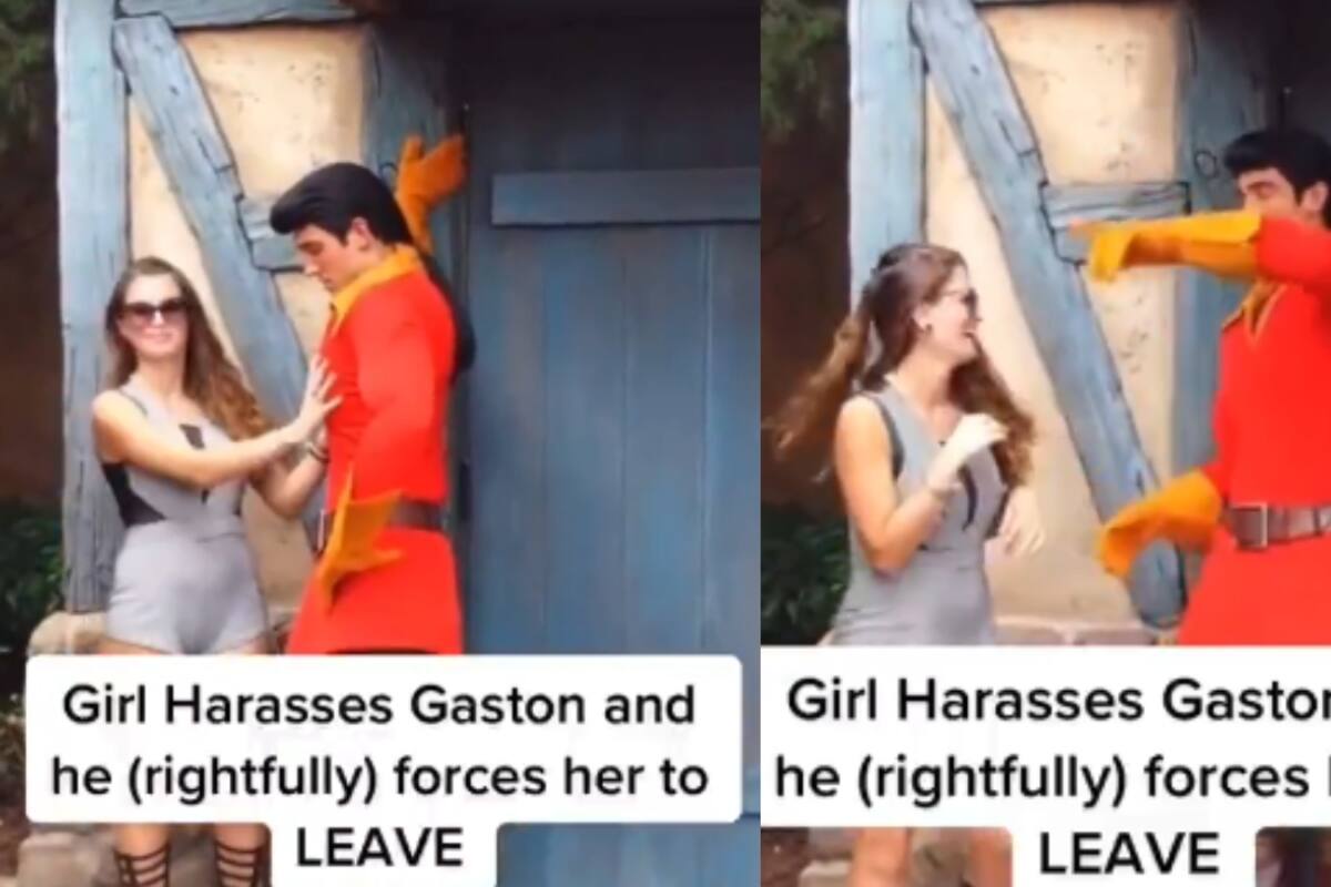 Gaston de Disneyland pone un alto a mujer que intentaba coquetear tocándolo