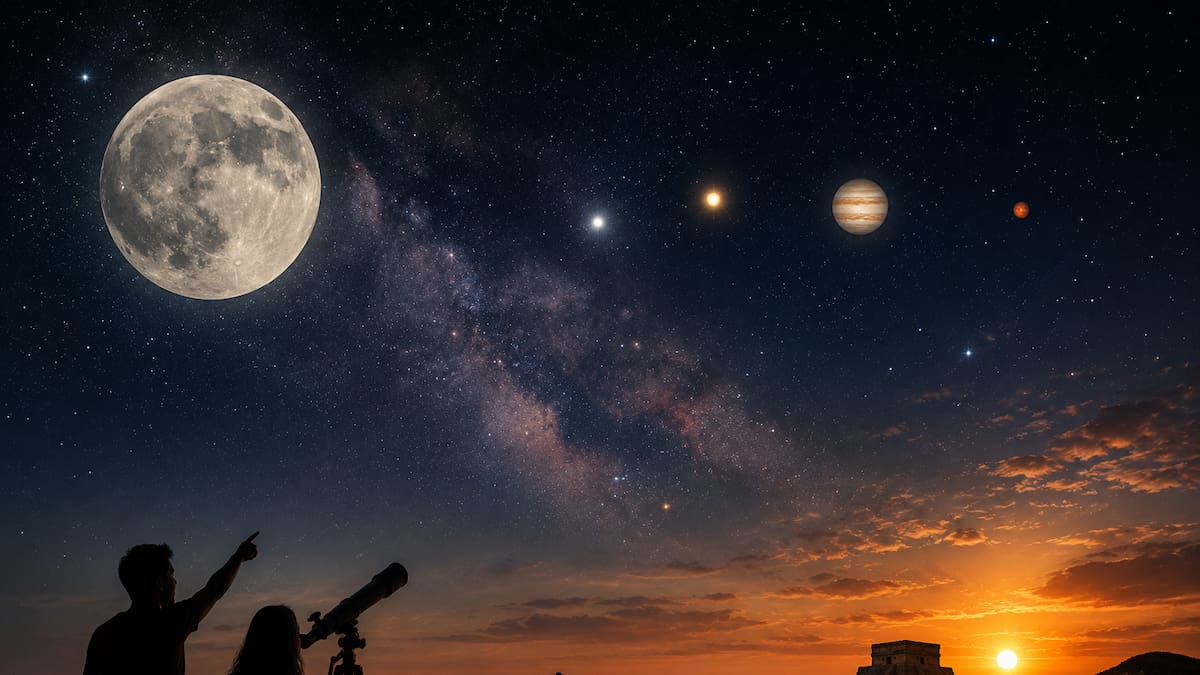Eventos astronómicos de junio 2026: Luna llena, planetas visibles y solsticio de verano iluminarán el cielo de México este mes