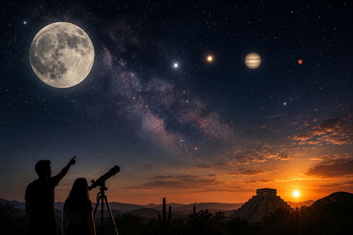 Eventos astronómicos de junio 2026: Luna llena, planetas visibles y solsticio de verano iluminarán el cielo de México este mes