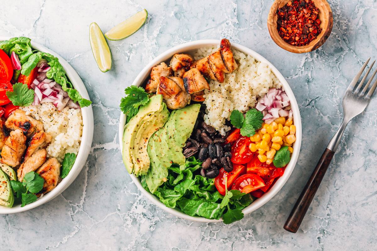 Ensalada tipo burrito Tex-Mex