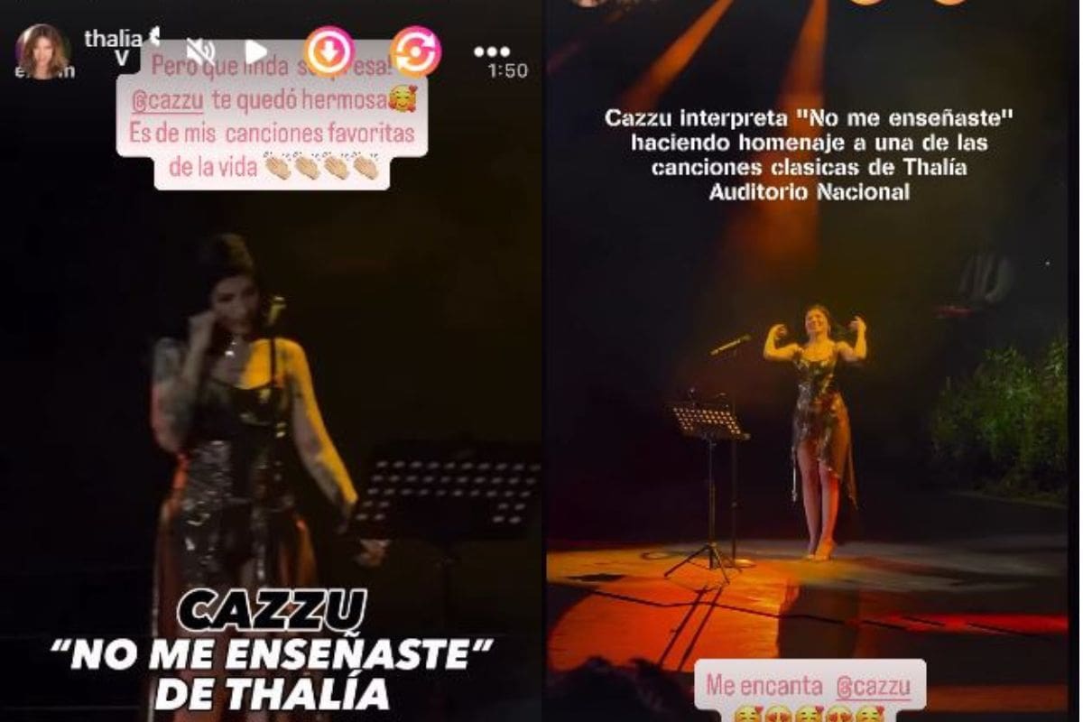 Thalía reacciona a Cazzu cantando "No me enseñaste" | Instagram @thalia