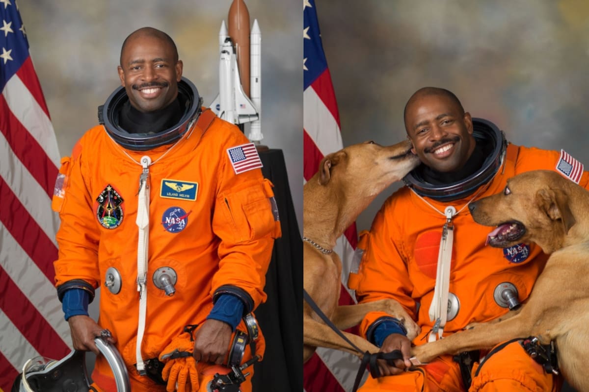 Astronauta sorprende al incluir a sus perros en una foto oficial de la NASA