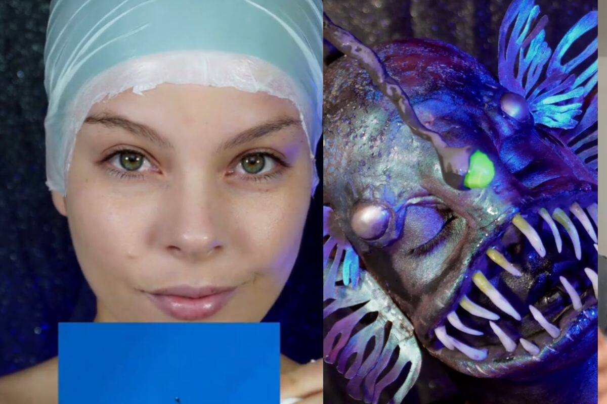 Influencer hace maquillaje inspirado en el Pez Diablo y se hace viral