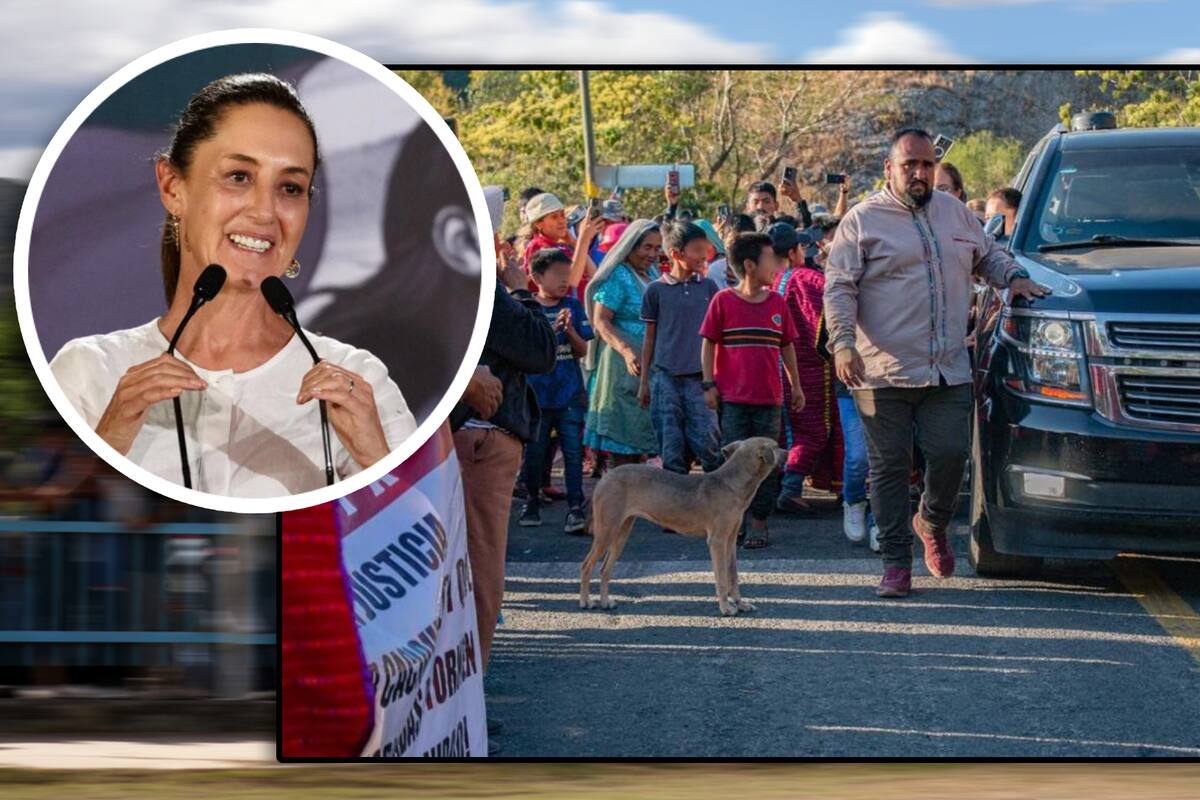Niño triqui de familia desplazada detiene a Claudia Sheinbaum en Oaxaca: “Quiero regresar a mi casa”