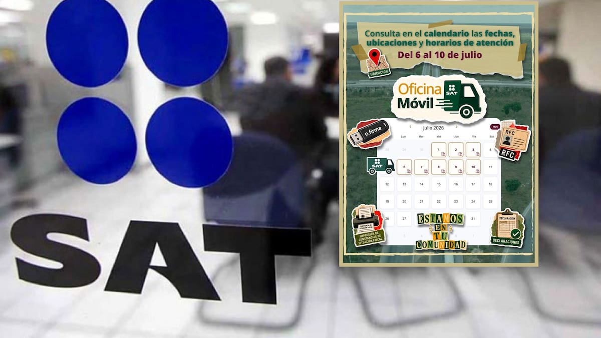 El SAT despliega 47 oficinas móviles en 24 estados del 6 al 10 de julio para que estudiantes y trabajadores tramiten su RFC, e.firma o Constancia de Situación Fiscal en 46 municipios sin necesidad de cita previa