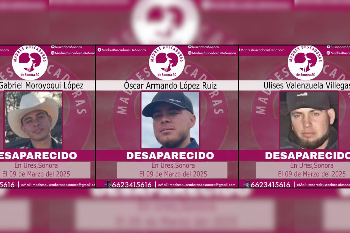 Familiares exigen apoyo tras la desaparición de tres jóvenes en Ures