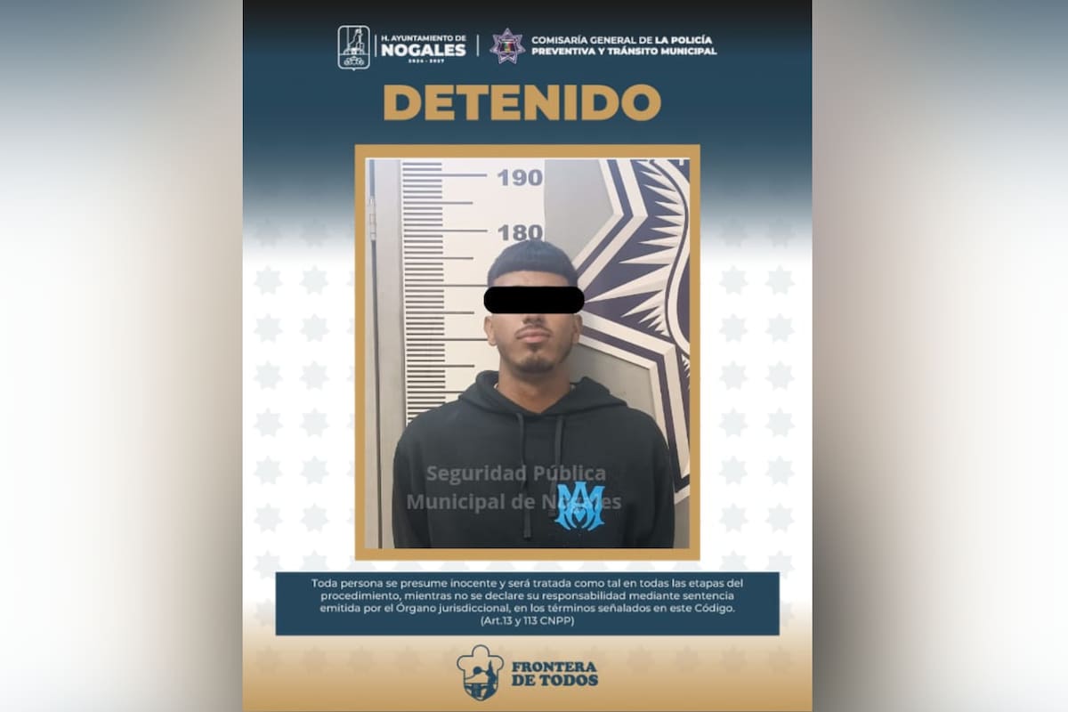 Presunto homicida es capturado tras infracción de tránsito en Nogales
