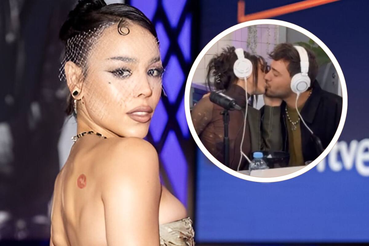 Danna besa a locutor argentino en pleno programa en vivo