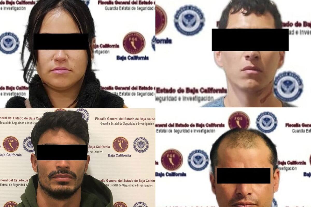 Fiscalía detiene a tres hombres y una mujer por diversos delitos en Tijuana