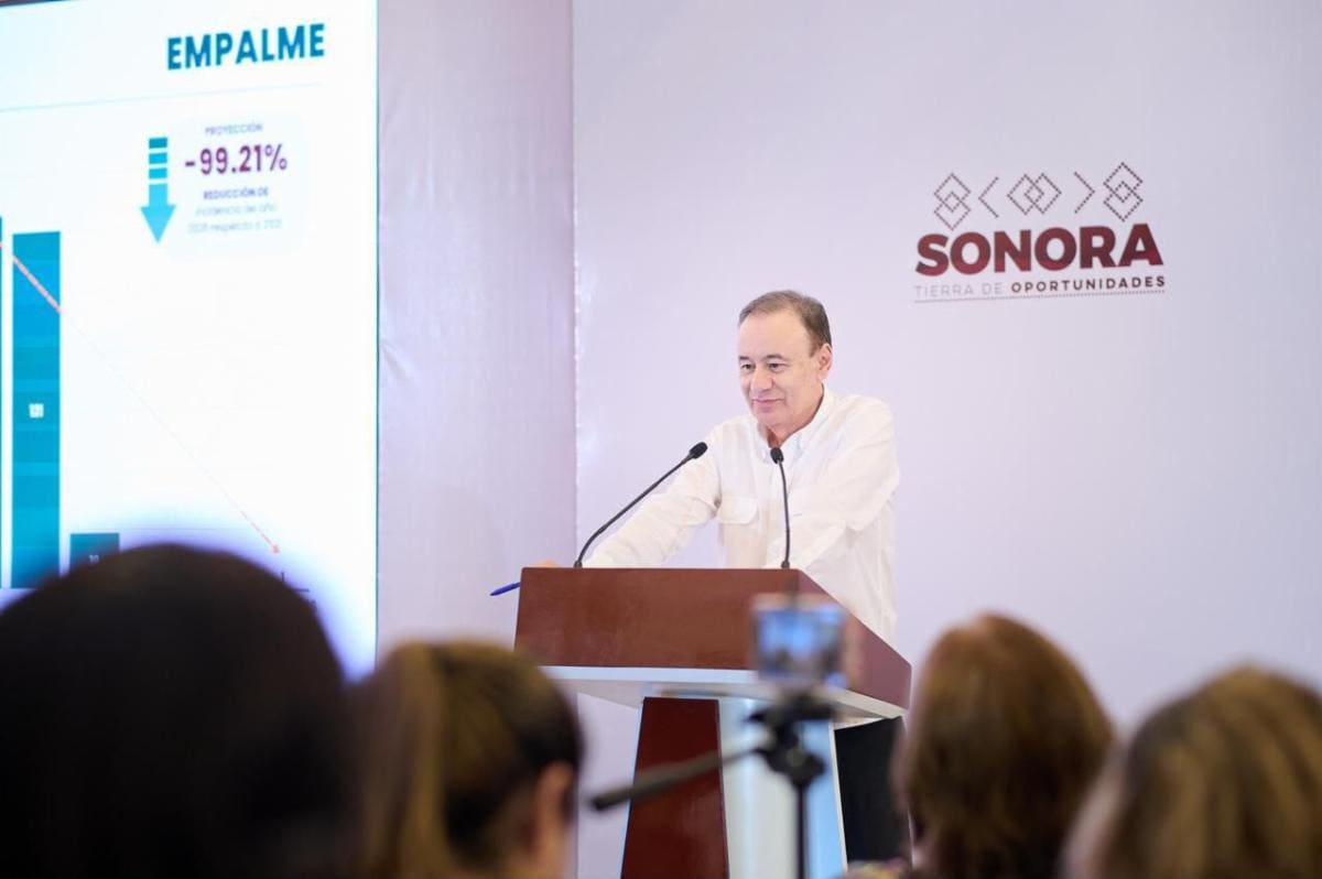 Alfonso Durazo reportó que Empalme pasó de 127 homicidios en 2021 a uno en lo que va de 2026.