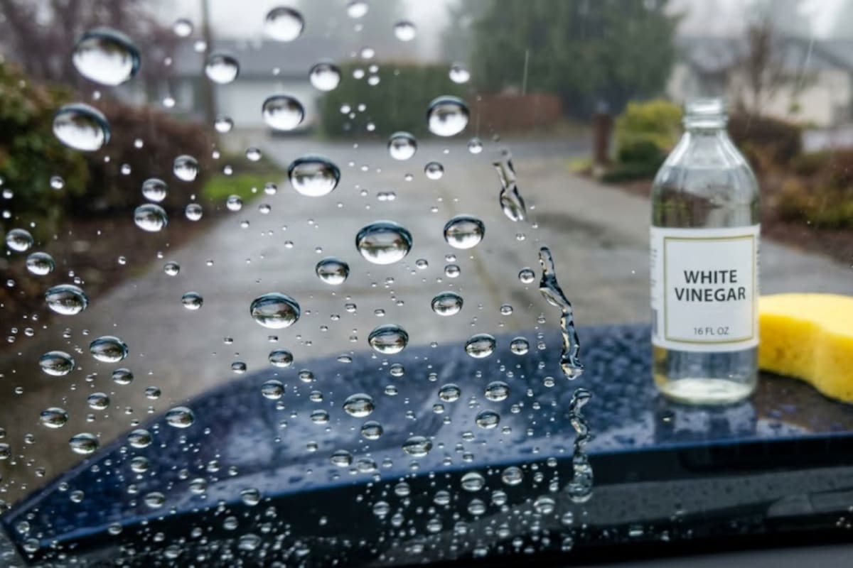 Rociar vinagre en el parabrisas puede ayudar a que las gotas de lluvia resbalen mejor y no se queden pegadas al cristal, un truco casero que busca mejorar la visibilidad al manejar en temporada de lluvias