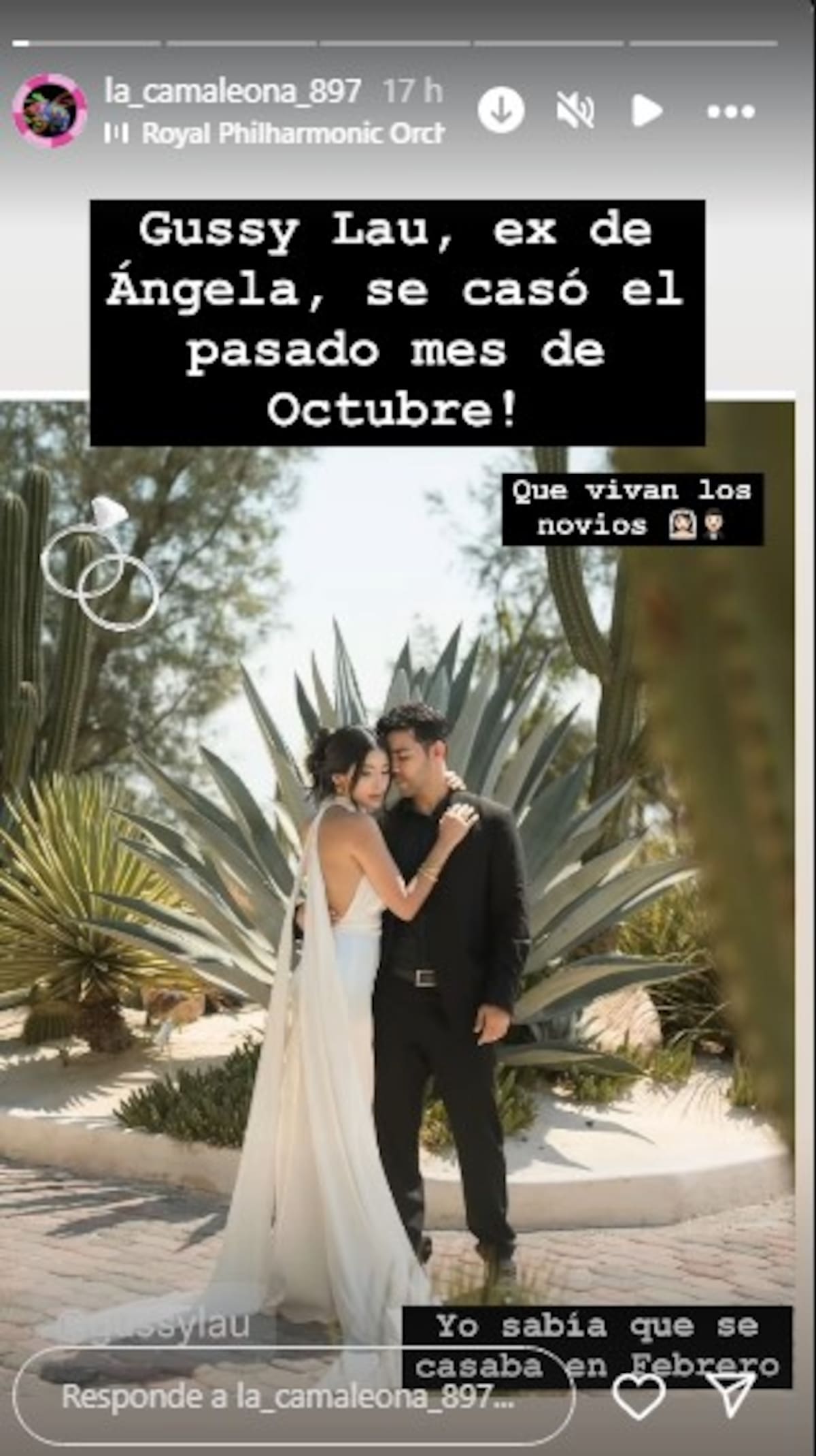 Gussy Lau se habría casado en secreto / Instagram: @la_camaleona_897