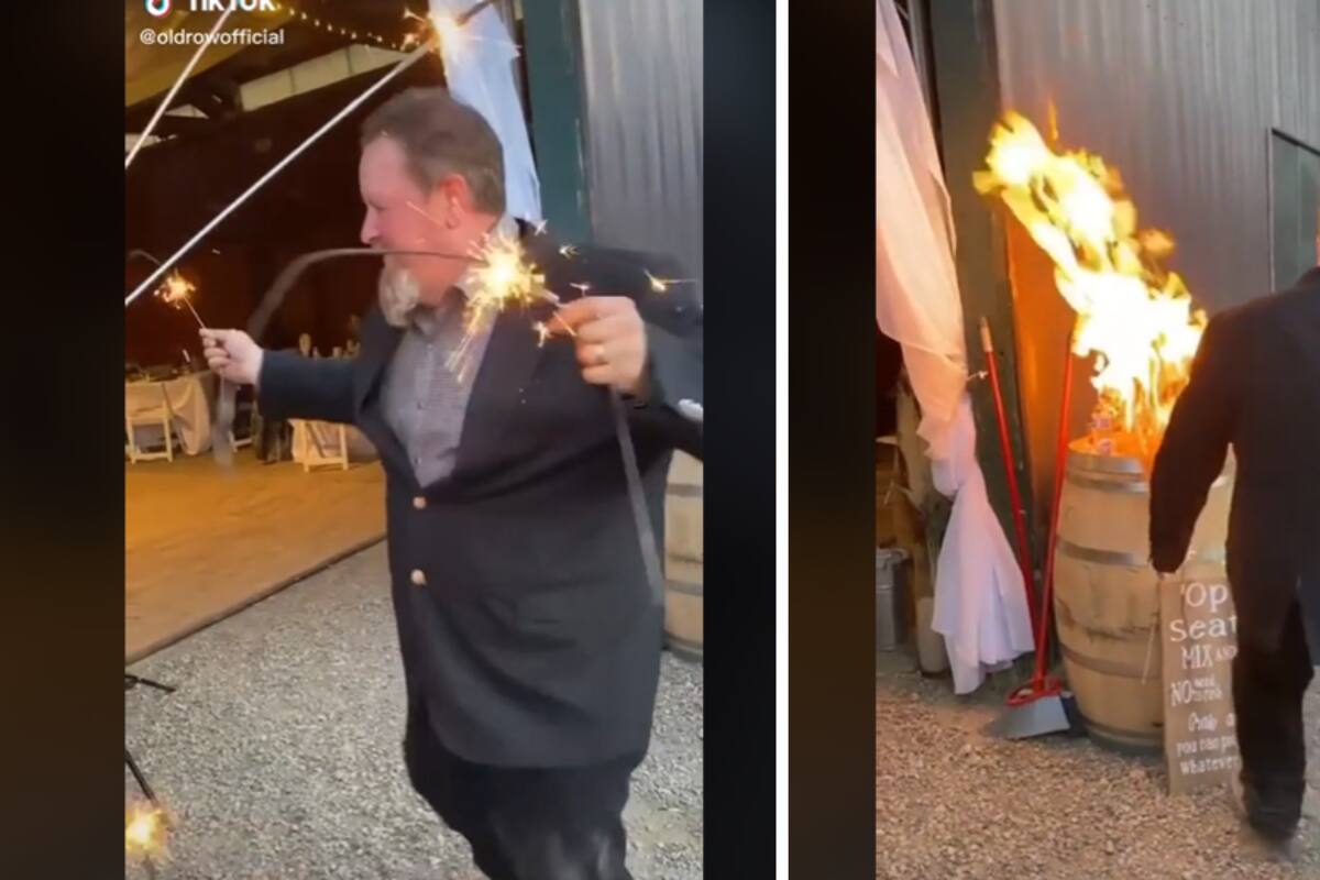 Tiktok: Hombre fue a una boda, se pasó de tragos y provocó un incendio mientras bailaba