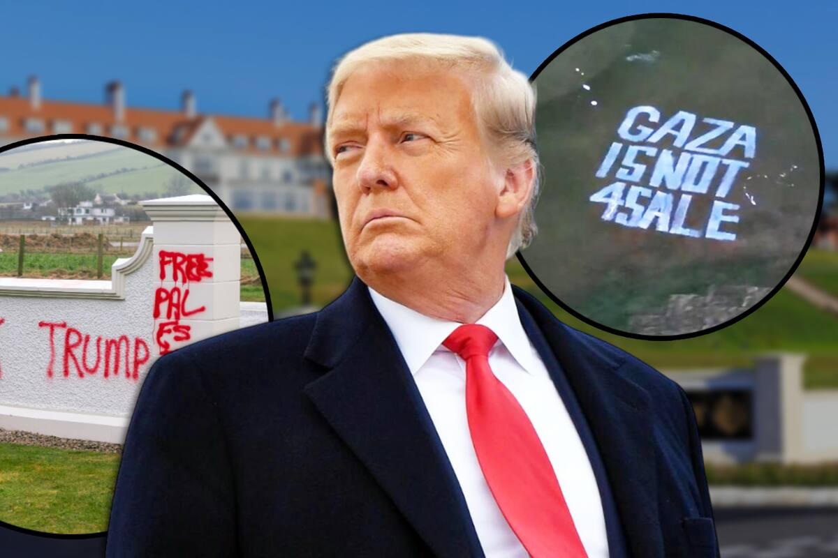 “Gaza no está a la venta”: Activistas vandalizaron el campo de golf de Donald Trump en Escocia