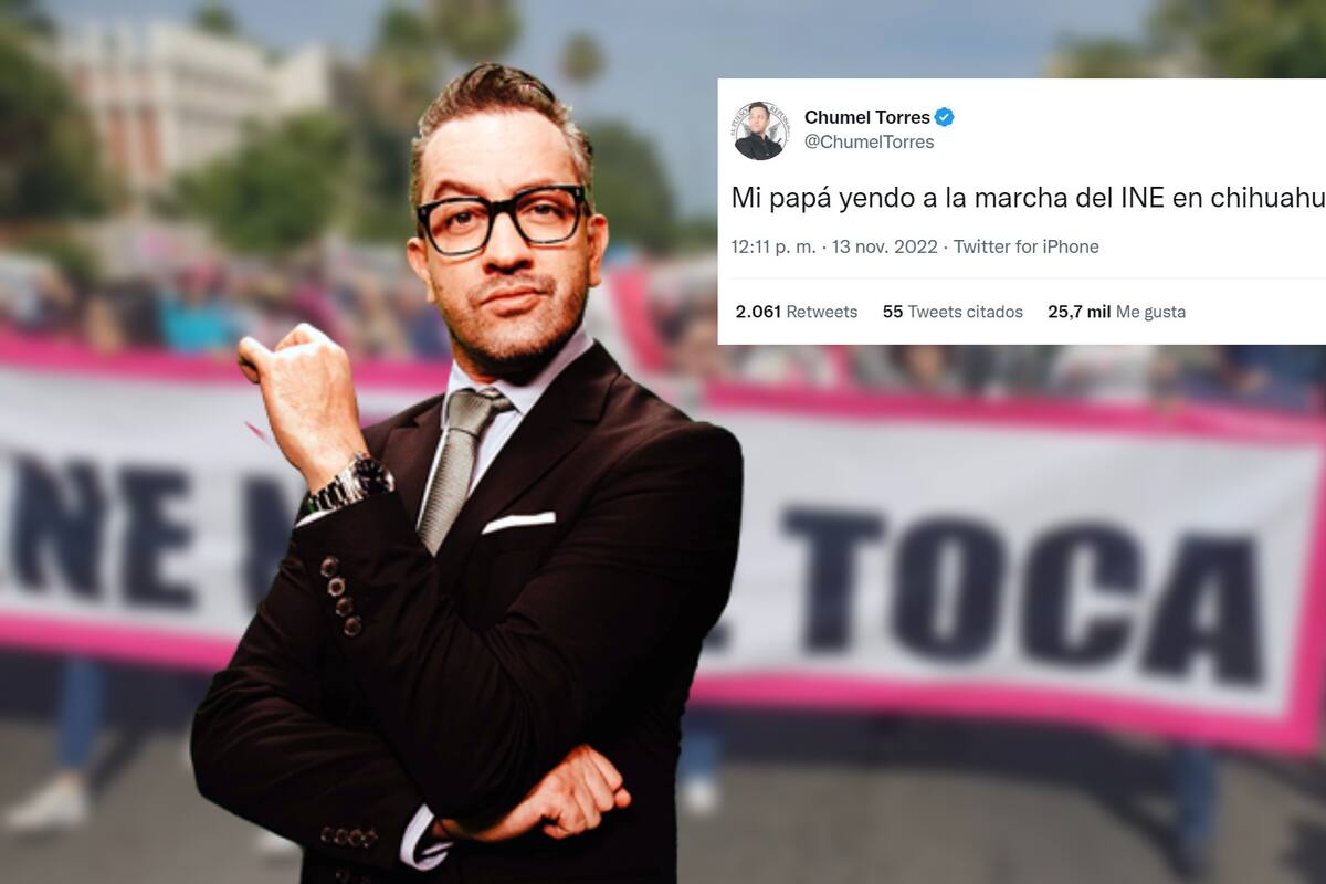 Chumel Torres se enorgullece porque su papá fue a marcha del INE; lo tunden en redes