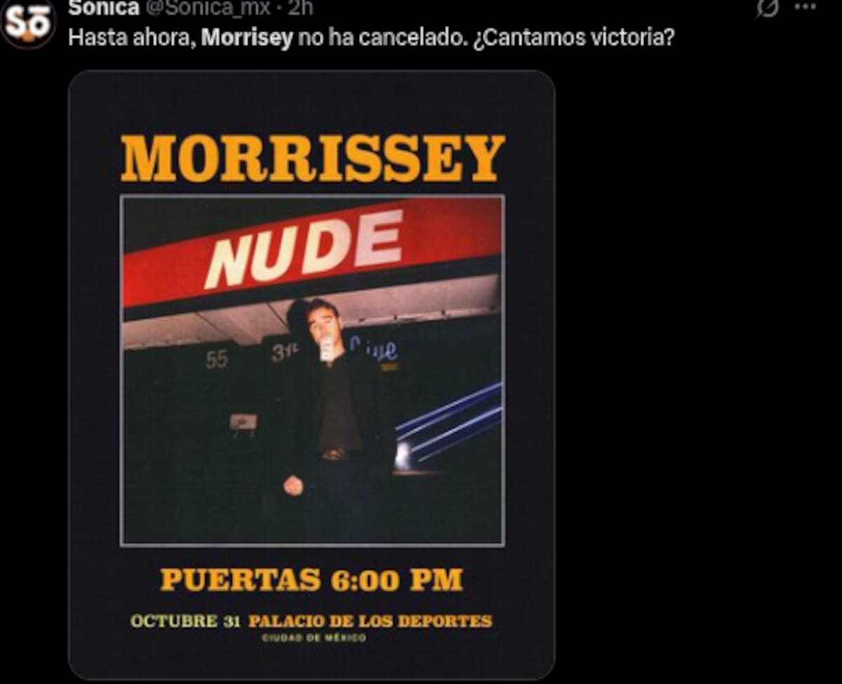 Memes del concierto de Morrisey en el Palacio de los Deportes 2025 | Cuenta de X: Sonica_mx