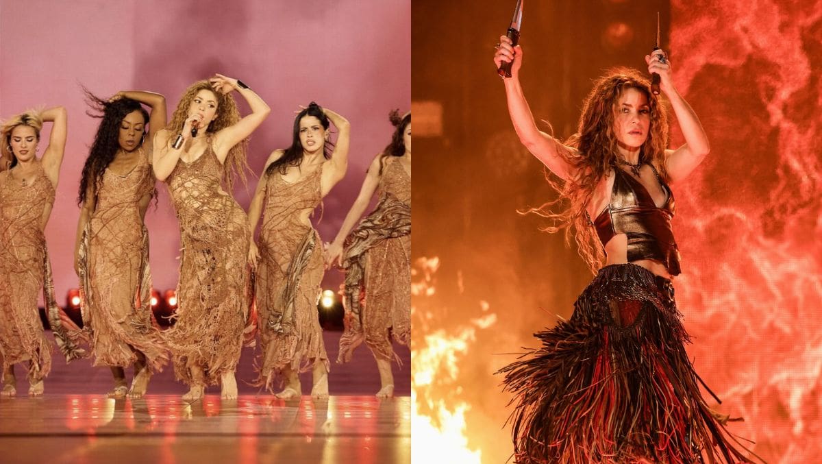 Shakira vistiendo diseños de Natalia Fender y Jawara Alleyne
