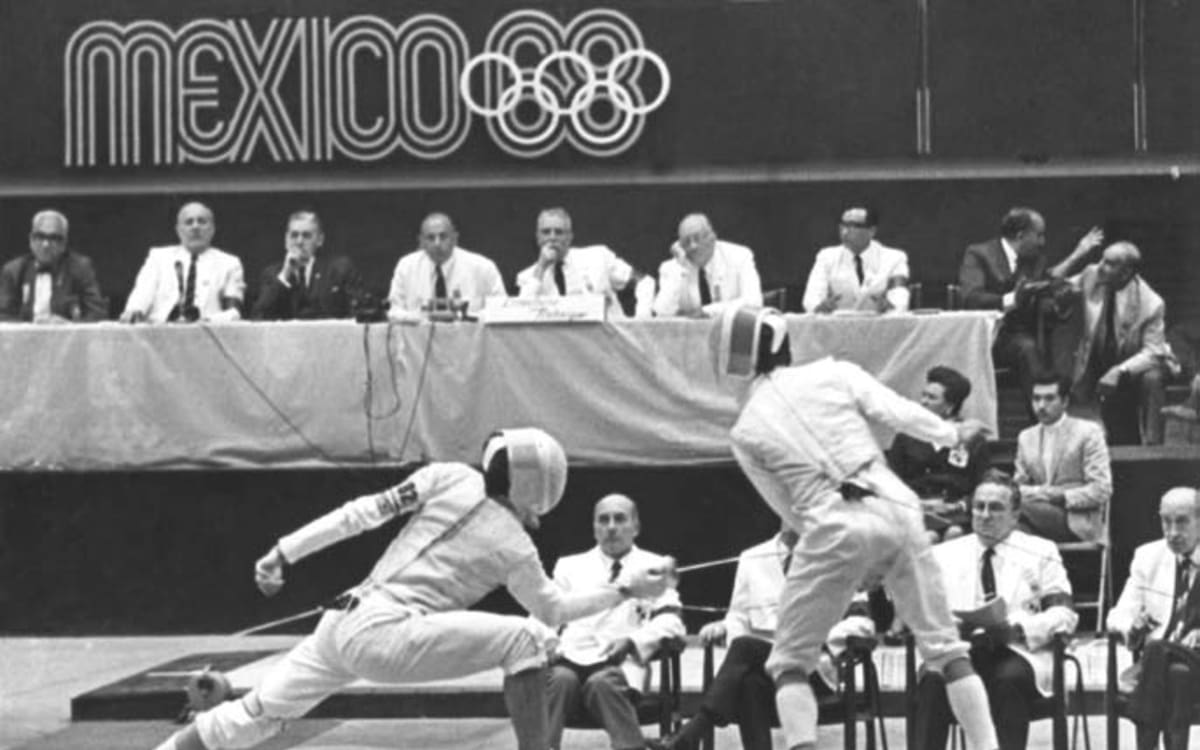 María del Pilar Roldán compitiendo en México '68.