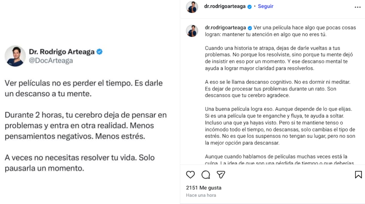 Ver películas no es perder el tiempo: médico explica por qué ayudan a descansar la mente y reducir el estrés. | Captura de pantalla