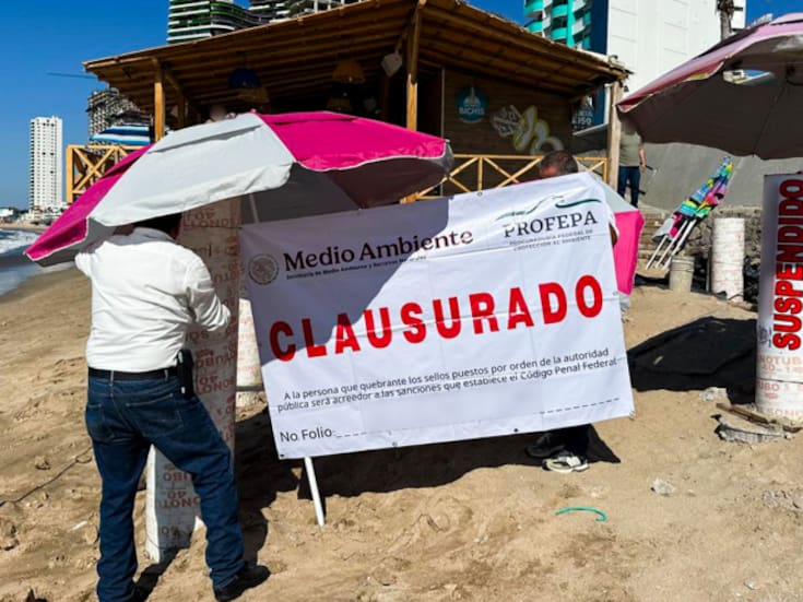 Profepa clausura obra en playa de Mazatlán: detectan pilotes de concreto sin autorización y riesgo al ecosistema costero