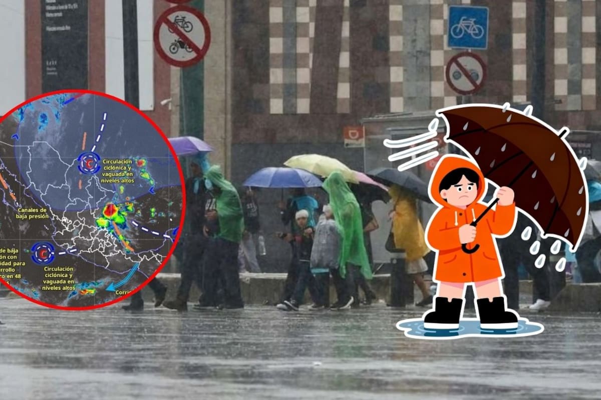 Monzón mexicano provocará lluvias intensas de hasta 150 mm en seis estados, mientras temperaturas alcanzarán 45 °C este jueves