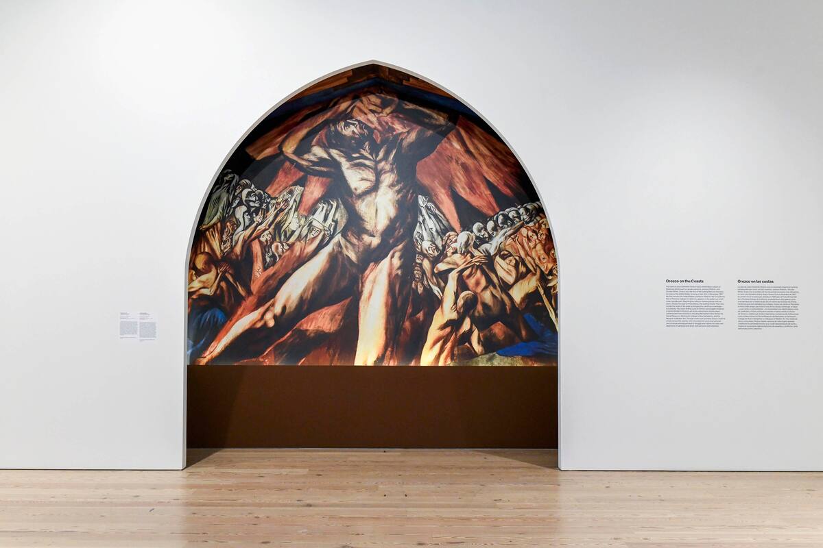 Esta imagen proporcionada por el museo Whitney de Nueva York muestra la obra "Prometheus", del artista mexicano José Clemente Orozco. La pintura forma parte de la exposición "Vida americana" que abre al público el lunes 17 de febrero del 2020. (Whitney Museum via AP)