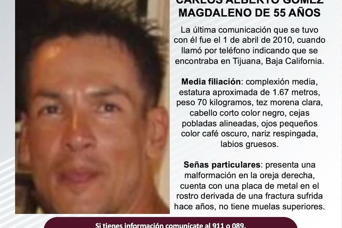 Se busca a Carlos Alberto Gómez Magdaleno de 55 años de edad