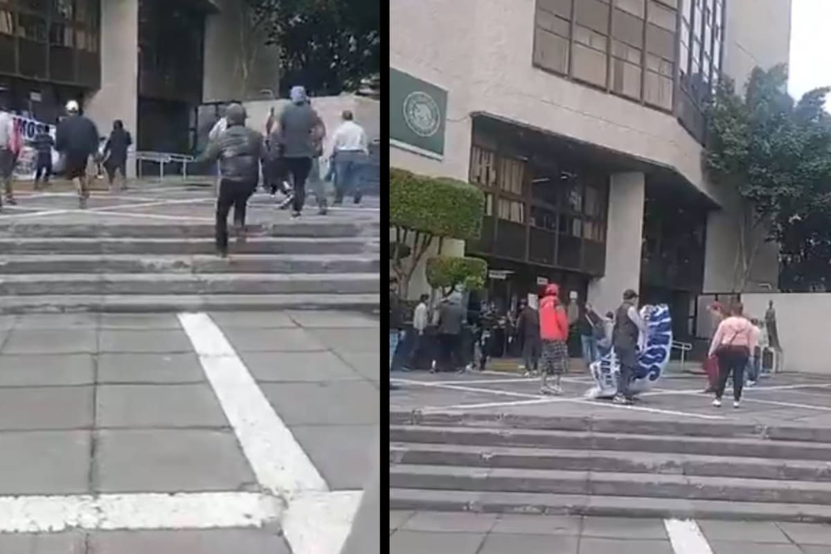 Conato de violencia en Ciudad Judicial: Grupo intenta sabotear paro laboral al derribar pancartas y sellos, mientras que otros resultan lesionados