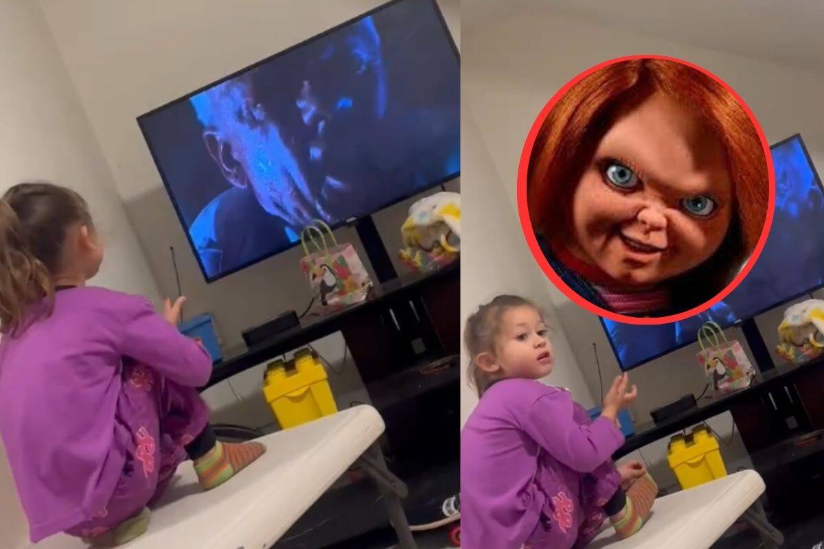 “¡A la máquina!: Niña prefiere ver las películas de chucky que los programas infantiles