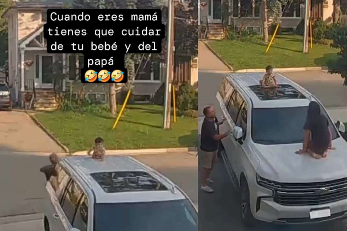 “La mamá se tuvo que subir al techo de la camioneta”: padre sube a su hijo al techo del vehículo y luego no encuentra cómo bajarlo