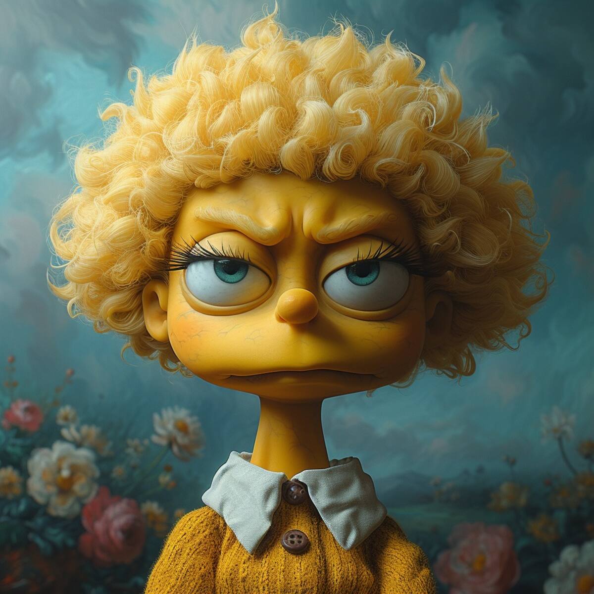 La inteligencia artificial de Midjourney nos ofrece una intrigante mirada al futuro de Maggie Simpson, retratándola a los 10 años con variados estilos y expresiones.