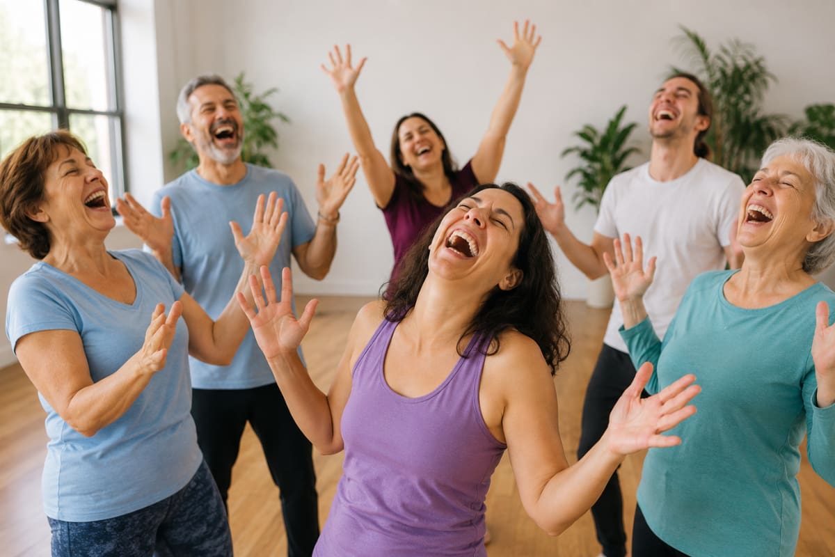 ¿Qué es la Yoga de la Risa? La práctica que combina carcajadas y respiración y gana popularidad en todo el mundo