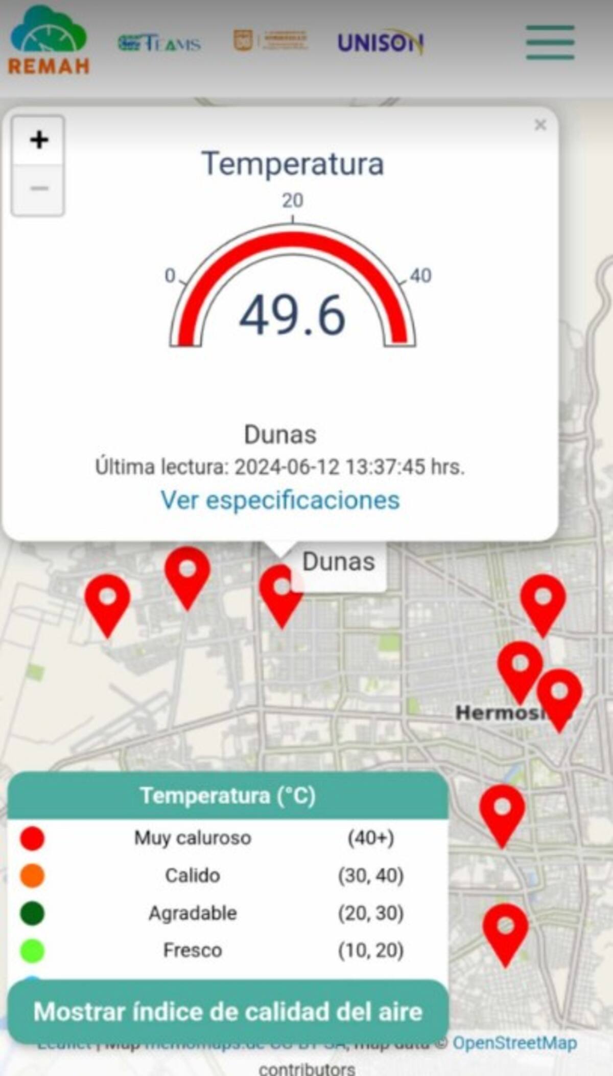 Hermosillo alcanza los 49.6° centígrados este miércoles.