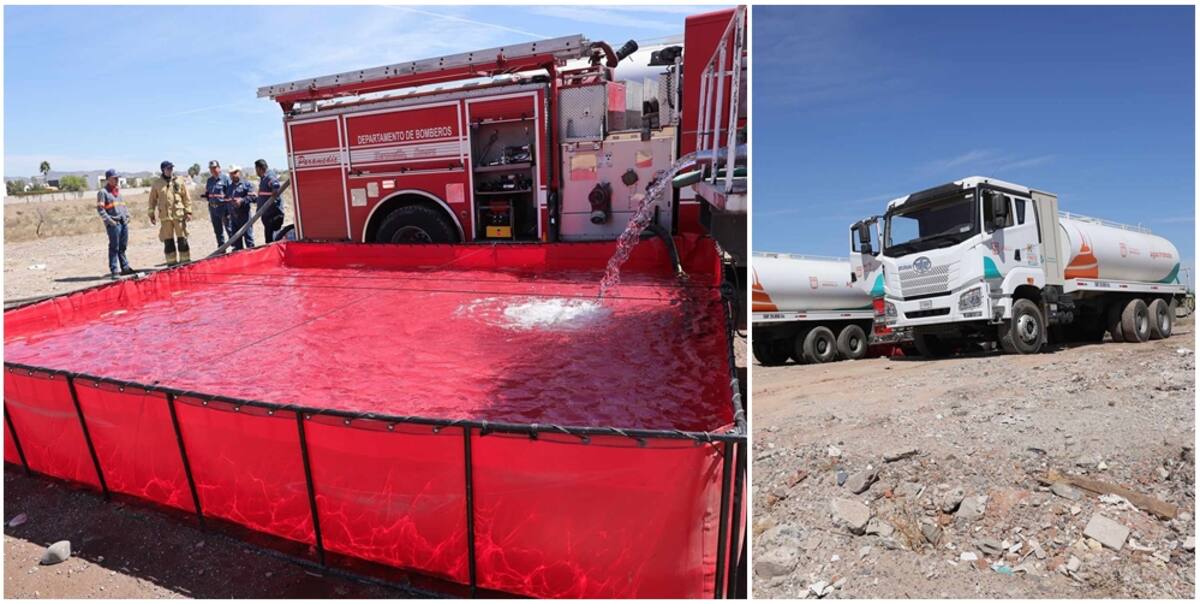 El personal de Servicios Públicos Municipales ha llevado miles de litros de agua al lugar. FOTOS: JULIÁN ORTEGA