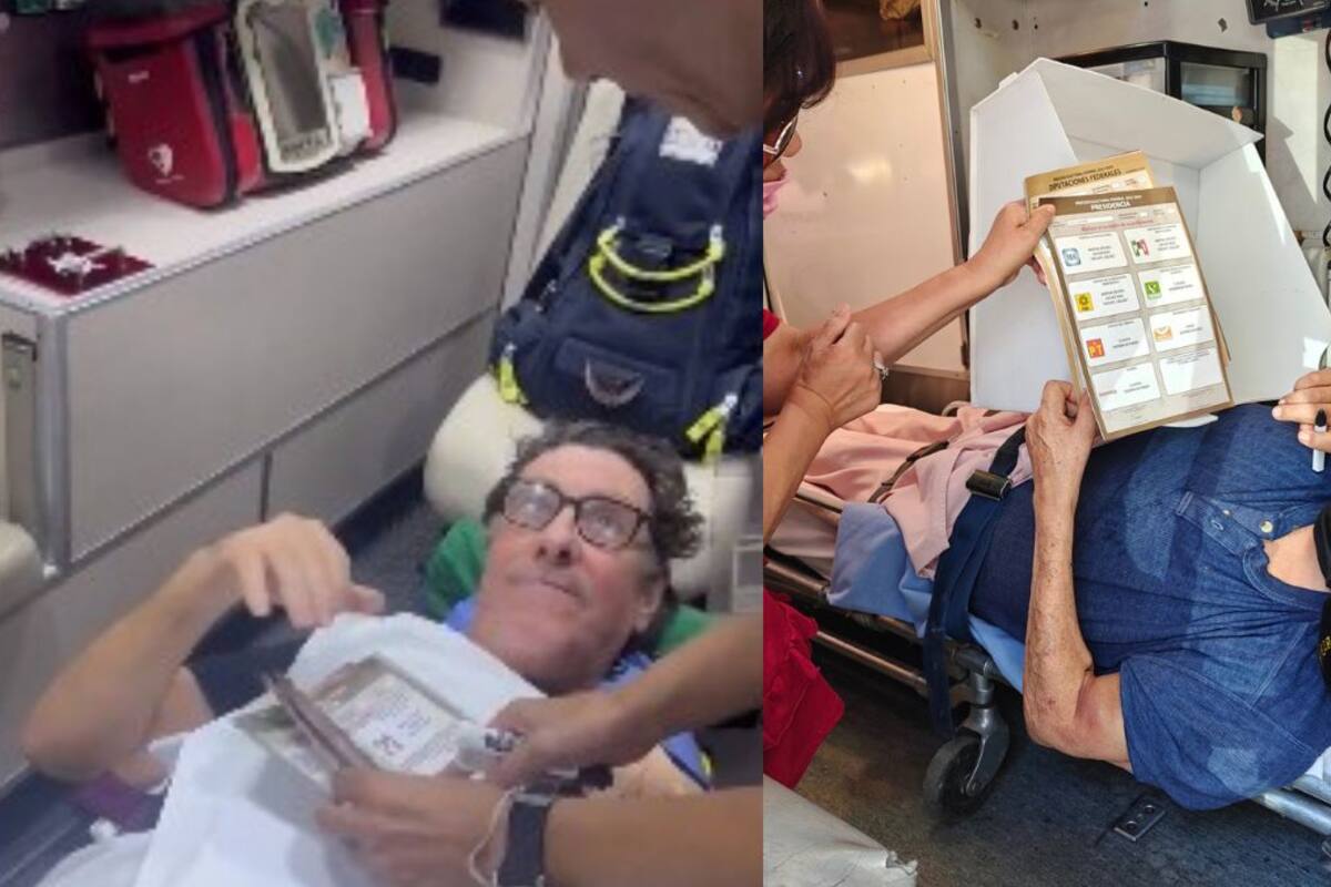 No hay excusa: ciudadanos acuden a votar hasta en ambulancia
