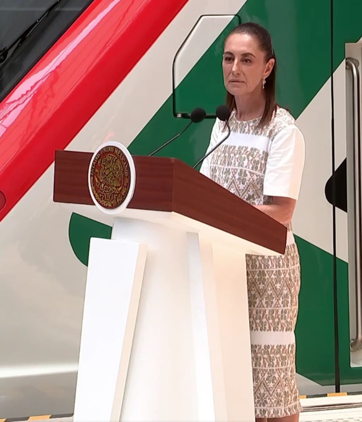 Claudia Sheinbaum inauguró oficialmente el Tren Buenavista-AIFA. | Foto: Captura de pantalla/Especial GH