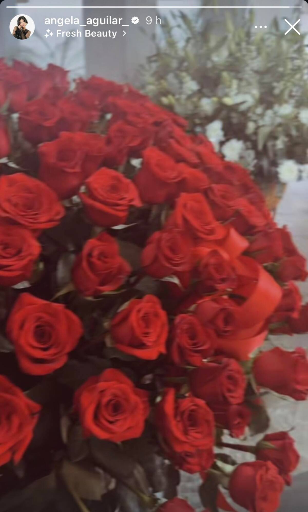 Ángela comparte ramo de flores | Captura de video Instagram